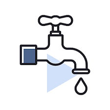 Faucet With Drop Isolated Vector Icon