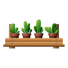 Garden Plants Pot Vector Icon