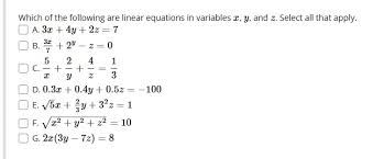 Linear Equations In Variables