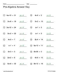 Pre Algebra Worksheets Tim S Printables