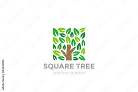 Tree Logo Square Design Vector Organic