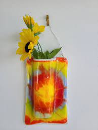 Fused Glass Wall Vase Pocket Vase Wall