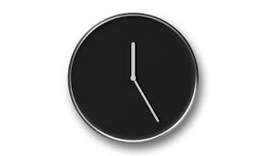 Teo Thin Clock Chrome Black By Lena