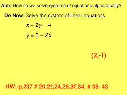 Equations Algebraically