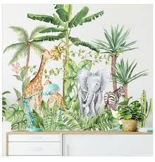 Safari Wall Decal With Exotic Animals