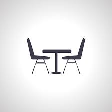 Vector Table With Chairs Icon Table
