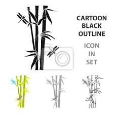 Bamboo Icon In Cartoon Style Isolated