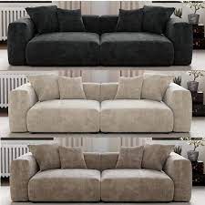 102 In Square Arm Corduroy Polyester Modular Loveseat Modern Sofa Couch In Black 2 Seats
