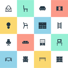 Simple Furniture Icons Elements