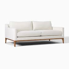 Parker 87 Sofa Performance Velvet Frost Gray Cool Walnut West Elm