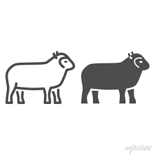 Sheep Line And Solid Icon Farm Animals