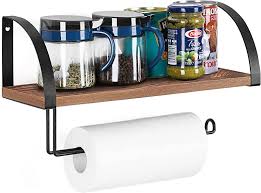 Rustic Paper Towel Holder With Shelf
