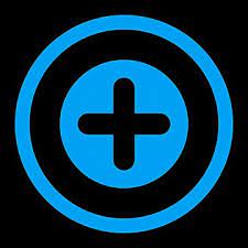 Flat Blue Color Icon Medical Cross