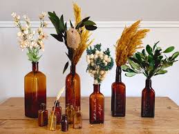 Wedding Vases Amber Glass Bottles