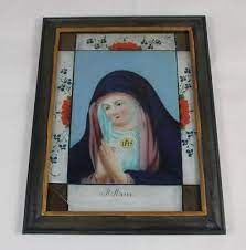 A16 Antique Reverse Glass Painting Holy