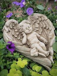 Garden Cherub Statue Ornament Frost