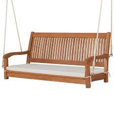 Wood Hanging Porch Swing Bench With