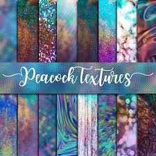 Digital Paper Peacock Textures Abstract