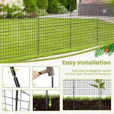Decorative Garden Fence With 5 Panels And 5 Stakes Black Black