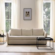 Dallas Sleeper Sofa Poly Performance Washed Canvas Frost Gray Cs West Elm