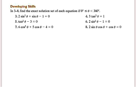 Exact Solution Set Of Each Equation