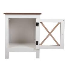 Spaco White Wood Nightstand Set For