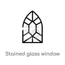 Outline Stained Glass Window Vector