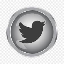 Silver Twitter Icon With Round Icon On