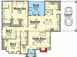 One Story Plan Of A 3 Bedroom House