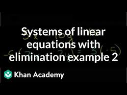 Linear Systems By Elimination Using