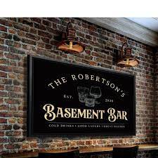 Bar Signs Rustic Basement Bar