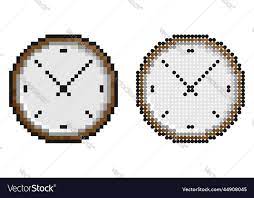 Pixel Icon Wall Clock With Minute And