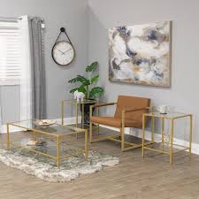 Studio Designs Home Camber Elite Metal And Glass Rectangle 45 Inches Coffee Table 45 5 In Gold