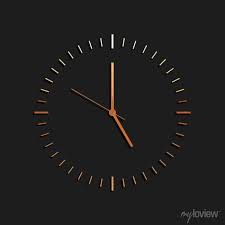 Gold Clock Icon Isolated On Black