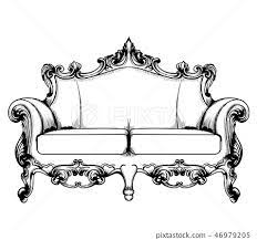 Royal Couch Vector Baroque Classic