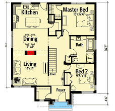 Modern House Plan With 2 Beds And 2