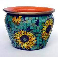 Sunflower Mosaic Mosaic Flower Pots