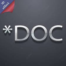 Trendy 3d Doc File Icon With Text Space