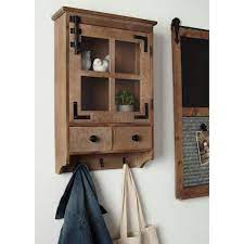 Brown Wood Decorative Cubby Wall Shelf