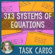 3x3 Systems Of Equations Task Card