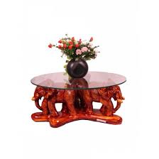 Wooden Shade Elephant Center Table