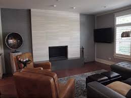 Tile Fireplace And A Wall Mounted Tv