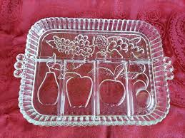 Vintage Indiana Clear Glass Snack Tray