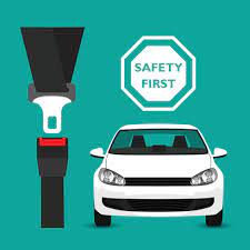 Safety First In Car Icon Vector