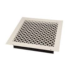 Steelcrest Victorian 12 In X 12 In White Powder Coat Steel Wall Ceiling Vent With Opposed Blade Damper