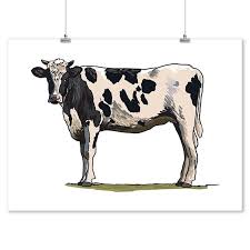 Holstein Cow Icon Art Giclee Prints