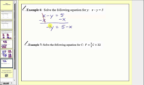 Solving Literal Equations Part 2 L7