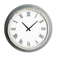 Litton Lane White Metal Wall Clock With