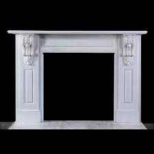 Antique White Marble Fireplace Corbel