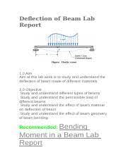deflection of beams lab report 10281189